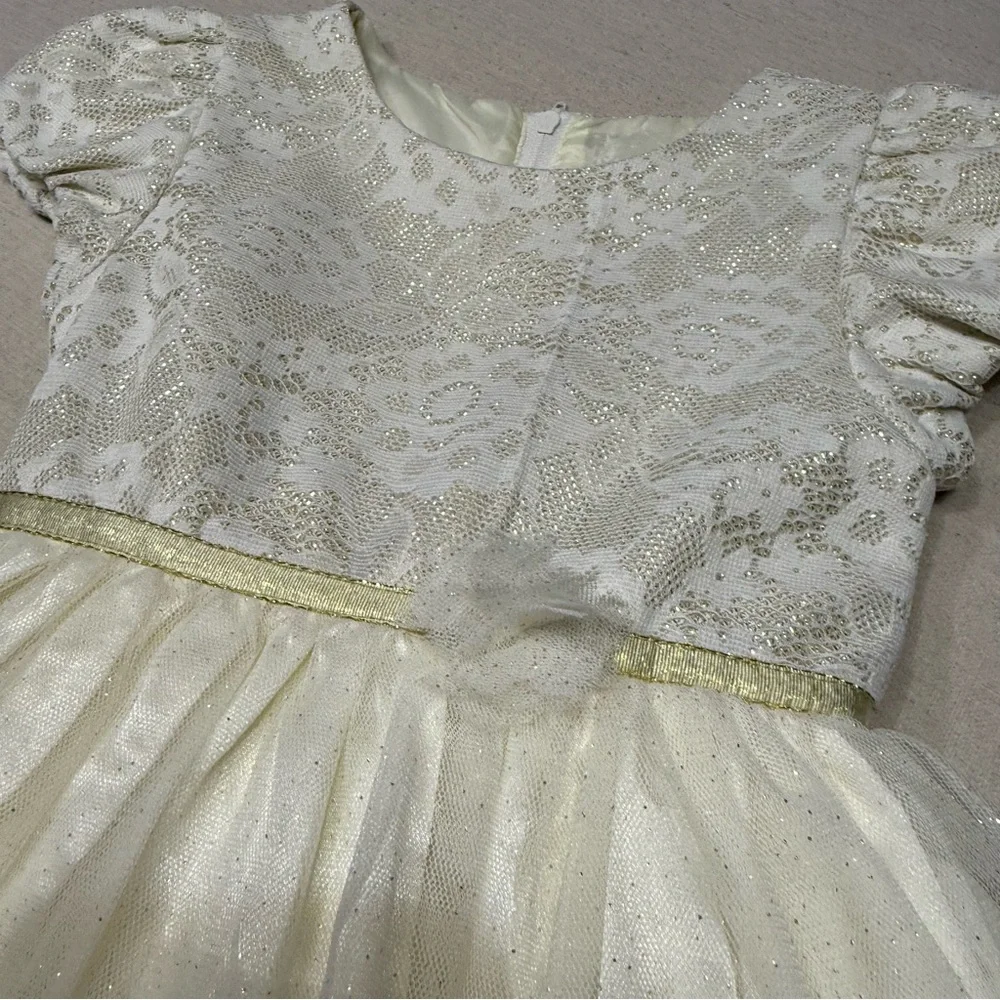 Cream/Ivory Girls Formal Dress - Size 3T - Lace - Tulle - Glitter